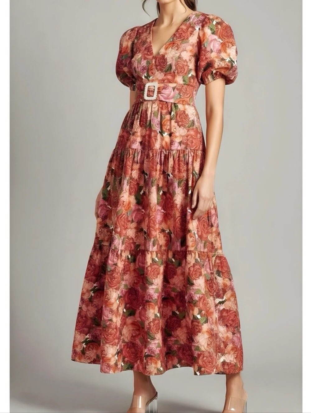 FINAL PRICE NWT Sachin and Babi Carina Belted Floral Midi Dress NO MORE DISCOUNT - Picture 3 of 12